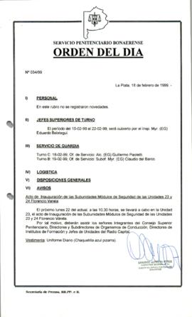 Orden del Día N° 34 1999-02-18