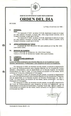 Orden del Día N° 13 1999-01-20