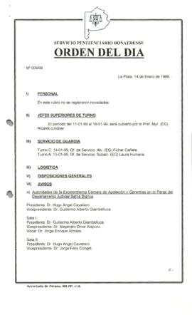 Orden del Día N° 9 1999-01-14