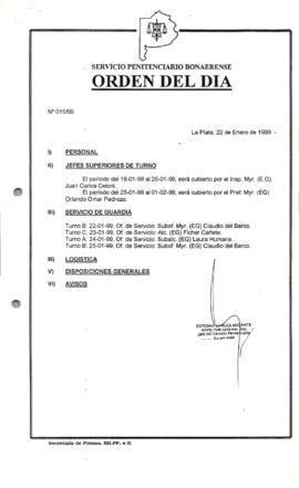 Orden del Día N° 15 1999-01-22