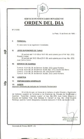 Orden del Día N° 10 1999-01-15