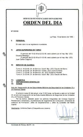 Orden del Día N° 35 1999-02-19
