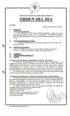Orden del Día N°  28 1999-02-10