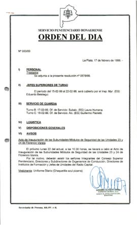 Orden del Día N° 33 1999-02-17