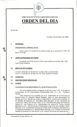 Orden del Día N° 37 1999-02-23