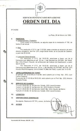 Orden del Día N° 40 1999-02-26