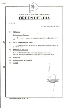 Orden del Día N° 11 1999-01-18